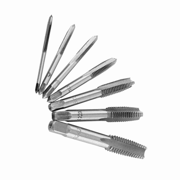 Mioren Thread Tap Metric Steel Tap Tool Set 7pcs M3 M4 M5 M6 M8 M10 Thread Tapping Tool Kit for Various Applications