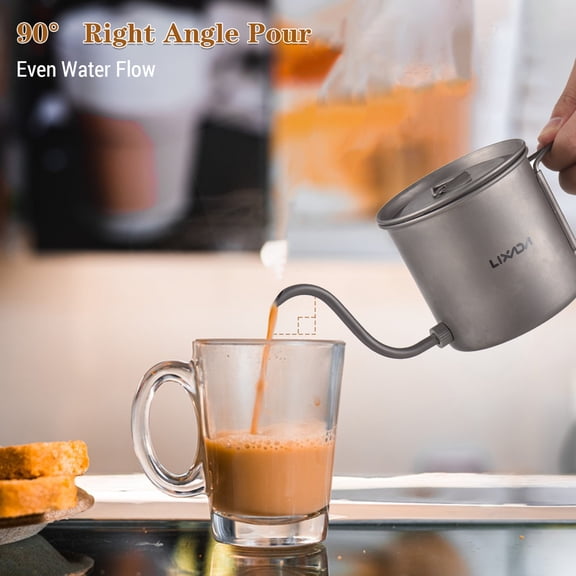 Mioren Ti Pour Over KettleKettle 400ml Pour Over Kettle Gooseneck Coffee Kettle Ti Folding Handle Water Kettle with Lid