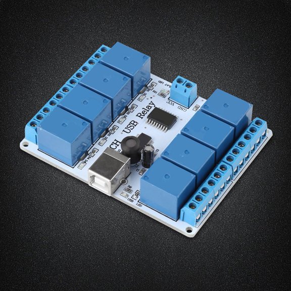 Mioren Type B USB Relay Board 8-channel 12VDC Type B USB Relay Board Module Controller Automation Robotics for Robotics Labs