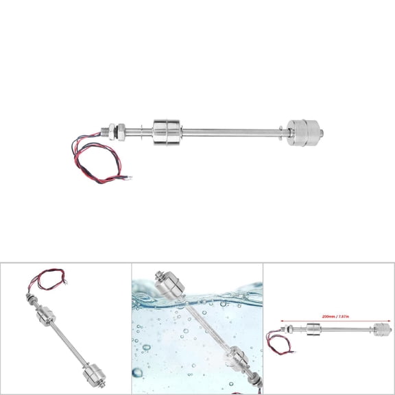 Mioren Water Sensor Double Ball Level Sensor, Stainless Steel Water Float Switch 3.94in, 5.91in, 7.87in, 9.84in with Reed Switch for Pool, Sink, Fish , DC 0~110V Voltage