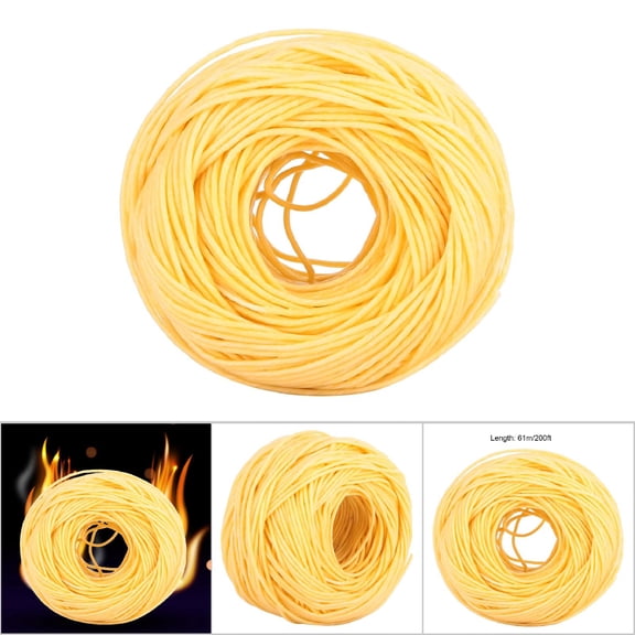 Mioren WickBeeswax Candle Wick 200ft DIY Lower Temperature Flame Hemp Wick Paraffin Stearic Dark Light