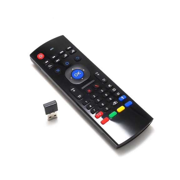 Mioren Wireless Remote Air Mouse, Wireless Remote with Mini Keyboard, 2.4G Plug and Play, 6-Axis Motion Sensor, 81 Keys, IR Learning, Multi-Device Control for TV Box Projector Mini PC