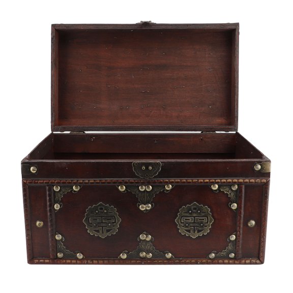 Mioren Wooden Storage Box Wooden Storage Box, Retro Container Box Chinese Style for Storing Jewelry Crafts