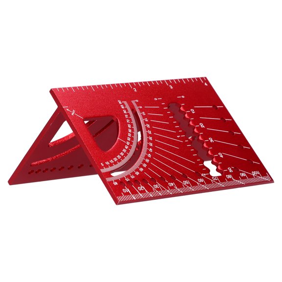 Mioren Woodworking Size Measure Ruler 45 90 Degree Angle Rulers, Aluminum Alloy Woodworking Square Size Measure Ruler for Hole Scribing for Punctuation Marking for Pipes