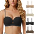thumbnail image 1 of Miorin Under $2 Women's Push-Up Bra Wireless Seamless Padded Everyday Bra with Adjustable Straps and Front Keyhole Detail – Comfortable Smooth Cup Bras for Women, 1 of 5