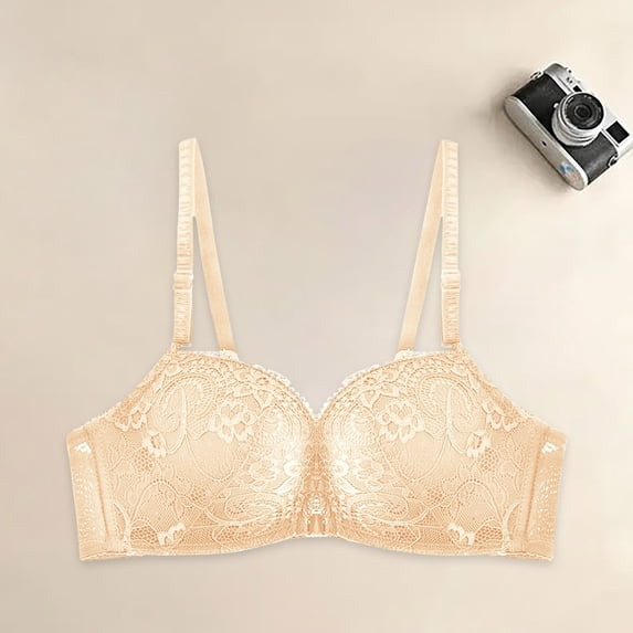 Miorin Under $4 Push‑Up Bras for Women, Breathable Supportive Lace Wireless No Underwire Minimizer Bra, Soft Cotton Full‑Coverage T‑Shirt Brassiere for All‑Day Daily Use