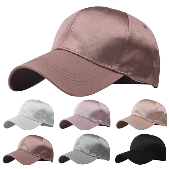 Miorin Under $5 Satin Silk Solid Color Baseball Cap for Women, Smooth Shiny Soft Lightweight Dad Hat, Adjustable UV Sun Hat for Daily Dating Party Travel, 7 Elegant Shades
