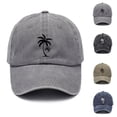 thumbnail image 1 of Miorin Under $5 Vintage Washed Palm Tree Embroidery Baseball Cap Unisex, Distressed Soft Cotton Beach Vacation Dad Hat, Adjustable Outdoor Fishing Sun Hat, 1 of 4