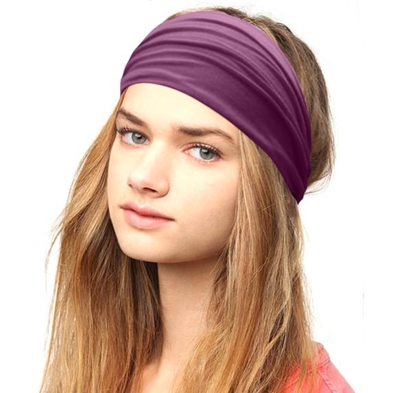 Miorin Under $5 Women Casual Leisure Sports Solid Color Yoga Hairband, Elastic Sweat Absorbent Headband, Non Slip Hair Band for Running Gym Fitness, Red Heardband