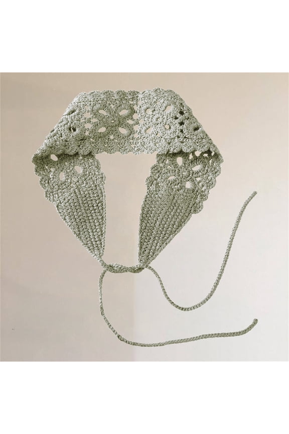 Miorin Under $5 Women Vintage Hollow Crochet Headbands Hairbands Tie Knitted Head Scarf Breathable Floral Knit Bonnet Lightweight Lace Head Cover for Beach Daily Vacation Multiple Colors