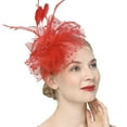 thumbnail image 1 of Miorin Under $5 Womens Fascinators Hats, Tea Party Hats for Women, Fascinators Hats Vintage Derby Pillbox Hat Clip Headwear for Wedding Cocktail Dresses Accessories Red, 1 of 2