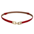 thumbnail image 1 of Miorin Thin Waist Belt for Ladies Under $ 5, Women Skinny Stretchy Belt for Dresses, Retro Elastic Waist Belt for Ladies with Gold Buckle, Blue Belt, 1 of 4