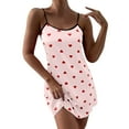 thumbnail image 1 of Miorin Under $10 Women's Satin Nightgown Heart Print Casual Sleep Dress Soft Sleepwear, Pink Nightgowns & Sleepshirts, M, 1 of 8