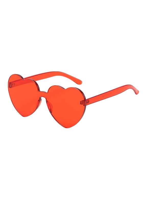 Under $5 Fashion Oversized Sunglasses for Women Men Fashion Lovely Style Plastic Frame Protection Red Frame Red Lens Sunglasses