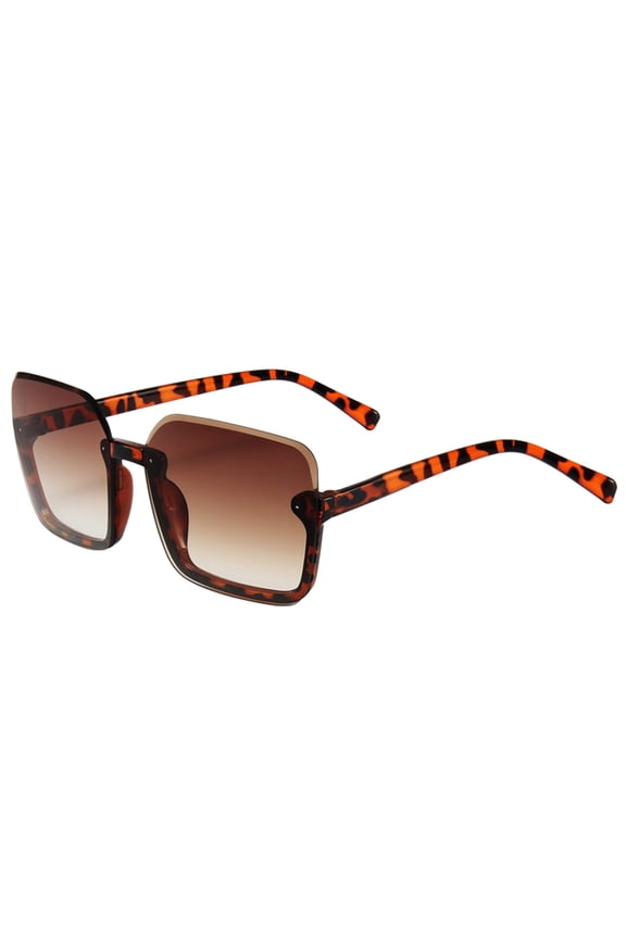 Miorin Under $5 Glasses Retro 70s Glasses Chunky Sun Shades Cute Multicolor Frame Brown Lens Sunglasses