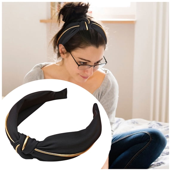 Miorin Under $5 Headbands for Women, Non Slip Wide Headwrap for Yoga Running, Cute Workout Yoga Headband Daily Hair Accessories, Black Heardband