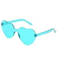 thumbnail image 1 of Miorin Under $5 Heart Shaped Rimless Sunglasses Plastic Frame Cute Lovely Glasses Protection Multicolor Heart Frame Blue Lens Sunglasses, 1 of 4