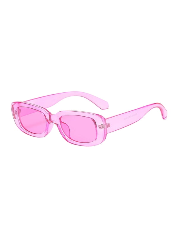 Miorin Under $5 Polarized Aviator Sunglasses for Women Retro Fashion 90s Small Square Shades Vintage Y2K Pink Frame Hot Pink Lens Sunglasses