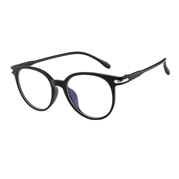 Miorin Under $5 Retro Oval Glasses Stylish Eyeglasses Readers Professional Reading Glasses for Women All Day Black Frame Clear Lens Sunglasses