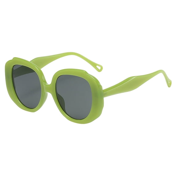 Miorin Under $5 Retro Oval Sunglasses Trendy Oversized Classic Square Shades Protection Green Frame Green Lens Sunglasses
