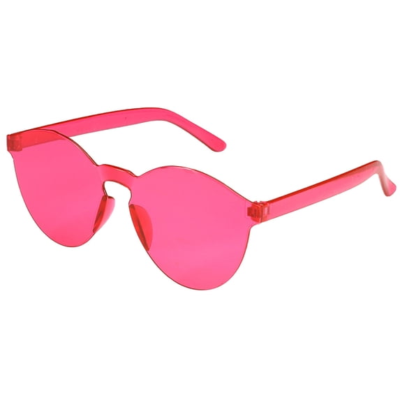 Miorin Under $5 Retro Oval Sunglasses for Women Men Retro Womens Shade UV Protection Multicolor Frame Red Lens Sunglasses