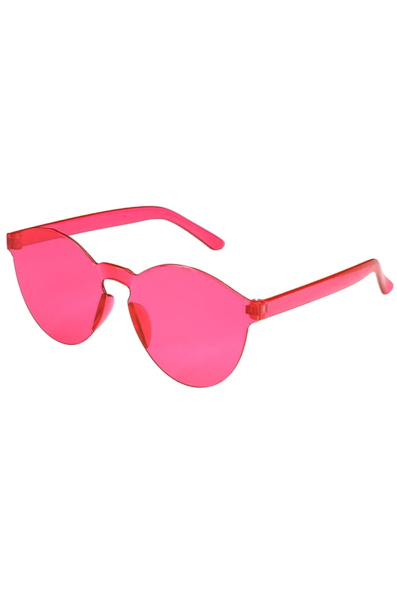 Miorin Under $5 Retro Oval Sunglasses for Women Men Retro Womens Shade UV Protection Multicolor Frame Red Lens Sunglasses