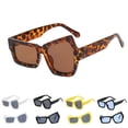thumbnail image 1 of Miorin Under $5 Retro Rectangle Sunglasses for Women Suitable for Daily Wear, Music Festivals and Holiday Gifts Brown Frame Brown Lens Sunglasses, 1 of 5