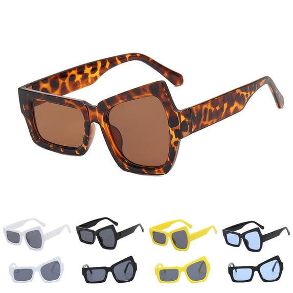 Miorin Under $5 Retro Rectangle Sunglasses for Women Suitable for Daily Wear, Music Festivals and Holiday Gifts Brown Frame Brown Lens Sunglasses