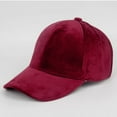 thumbnail image 1 of Miorin Under $5 Soft Velvet Solid Color Baseball Cap for Women, Velvet Warm Dad Hat, Adjustable Casual Daily Party Sun Hat, 5 Elegant Velvet Shades, 1 of 3