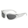 thumbnail image 1 of Miorin Under $5 Trendy Y2K Sunglasses Womens Mens Wrap Around Sports Sun Glasses 90s Ladies Shades Protection Silver Frame Black Lens Sunglasses, 1 of 2
