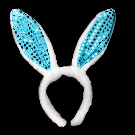 Miorin Under $5 Women's Fashion Headbands, Sparkly Bunny Hairband for Holiday Party, Spring Hair Accessories, Blue Heardband