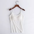 thumbnail image 1 of Miorin Women Camisole Tank Tops with Built-in Padded Bra, Adjustable Spaghetti Strap Scoop Neck Modal Cami Shirts, Wireless Shelf Bra Undershirt for Daily Casual Lounge Outdoor, White XL, 1 of 4