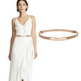 thumbnail image 1 of Miorin Women Skinny Elastic Belt for Dresses Under $ 5, Stretchy Waist Belt with Gold Buckle, Retro Ladies Dress Belt for Jeans Pants, Beige Belt, 1 of 6