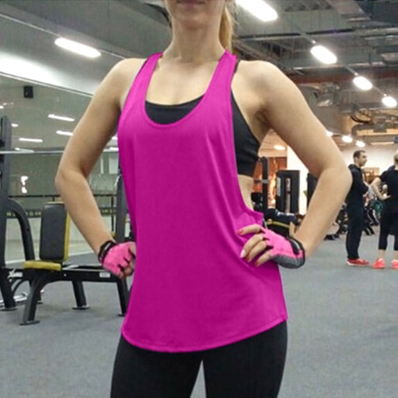 Miorin Women Workout Sleeveless Tops, Racerback Side Split Athletic Tank Tops, Quick Dry Breathable Workout Shirts, Loose Fit Gym Yoga Running Cami for Sports Training Loungewear, Multicolor M