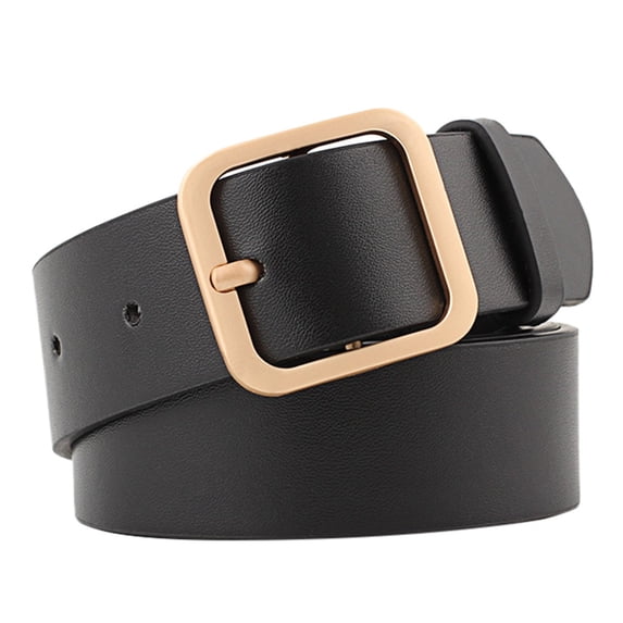 Miorin Women's Belt Classic Style for Jeans, Pants, and Dresses Under $ 5, Adjustable Leather Waist Belt for Ladies with Buckle, Trendy Fashion Belt for Women, Black Belt