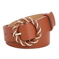 thumbnail image 1 of Miorin Women's Belt Classic Style for Jeans, Pants, and Dresses Under $ 5, Adjustable Leather Waist Belt for Ladies with Buckle, Trendy Fashion Belt for Women, Brown Belt, 1 of 2