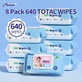 thumbnail image 1 of Mioszzi Baby Wipes, Plant-Based Non-Woven, 99.9% Water Infused, Aloe Vera Extract, Alcohol-Free, 8 Packs, 640 Total Wipes, 1 of 6