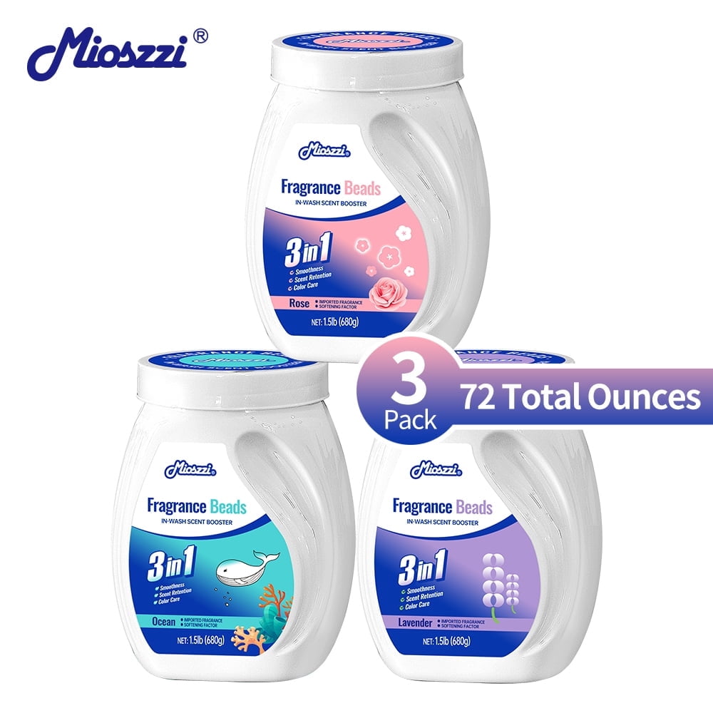 Mioszzi Scent Boosters for Laundry Beads,Fresh&Soft Odor Eliminator Long Lasting Scent,3Pk