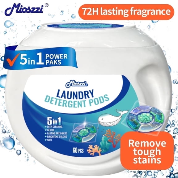 Mioszzi Laundry Detergent Pods Free and Clear,All Stainlifters Sensitive Skin Natural