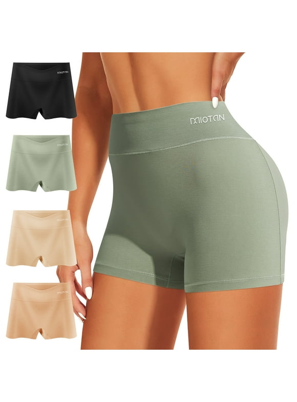 Women's Multicolor 4-Pack Cotton Boy Short Briefs