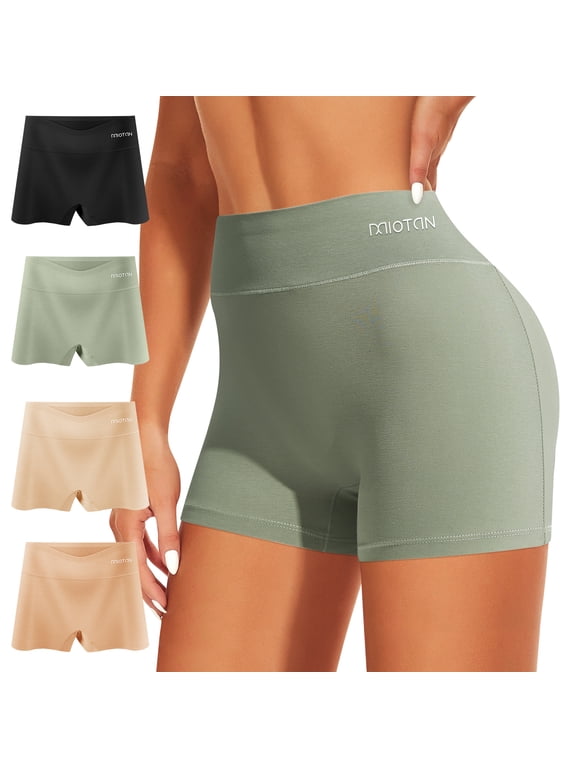 Women's Multicolor 4-Pack Cotton Boy Short Briefs