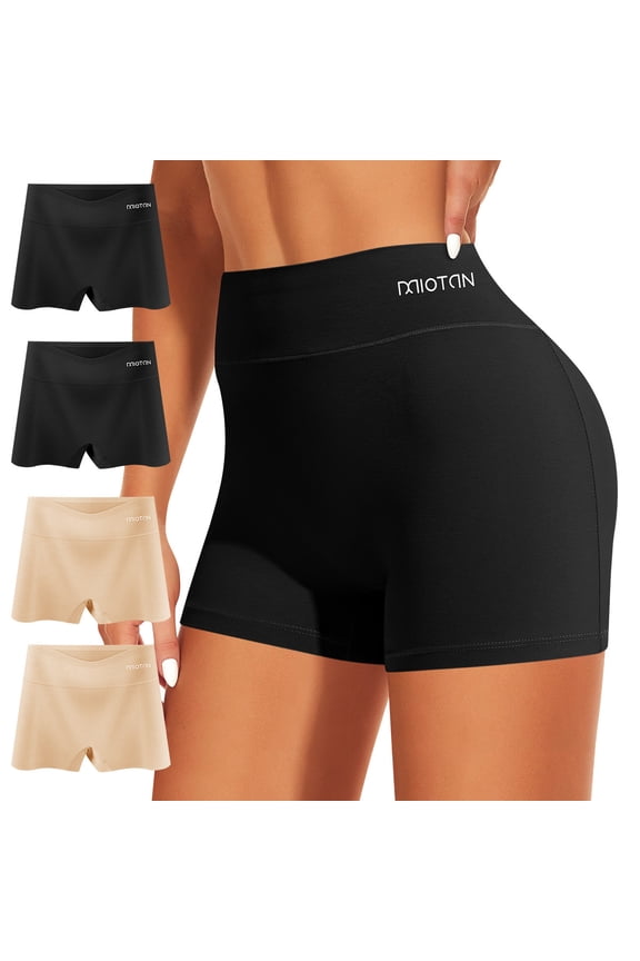 Women's Multicolor 4-Pack Cotton Boy Short Briefs