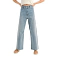 thumbnail image 1 of Miou Muse - High Rise Raw Hem Crop Wide Leg Pant - (29" Inseam) - MMP623, 1 of 10