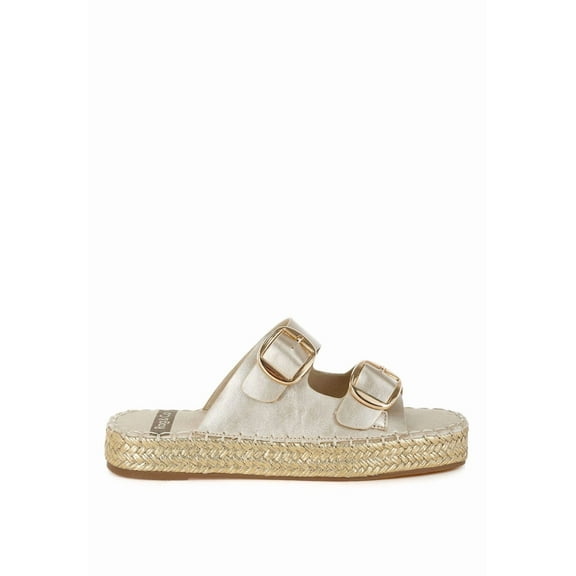 Miova Metallic Buckle Detail Espadrille Flatforms