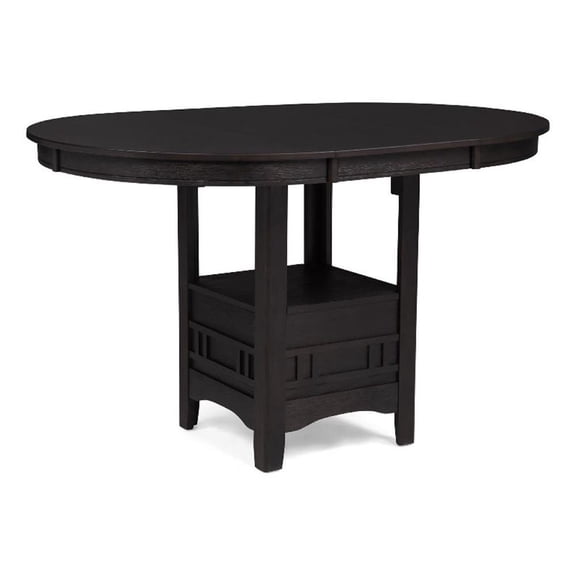 Mipo Counter Height Dining Table-Black Wood-42-60 Inch Extendable Top