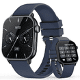 thumbnail image 1 of Smart Watch for Men Women, 1.85'' AMOLED HD Fitness Watch with 120+ Sports Modes, Smartwatch for Android iOS, IP68 Waterproof, Answer/Make Calls, Blue, 1 of 9