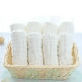 thumbnail image 1 of Miqool 10 Pack Muslin Burp Cloths for Baby - Soft Cotton Baby Washcloths - Absorbent Milk Spit Up Rags - Reusable Diapers for Unisex Boys Girls - White, 1 of 9