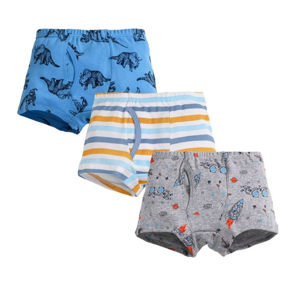 Miqool 3 Pack Boys Boxer Briefs, Toddler Kids Moisture Wicking Breathable Soft Cotton Underwear, Tagless, 1-8 Years