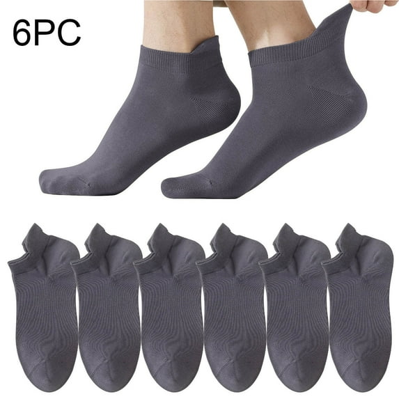 Miqool 6 Pairs Ankle Socks for Men, Non Slip Cushioned Low Cut No Show Socks Athletic Running Socks Comfort Breathable Casual Thin Cotton Short Tab Socks