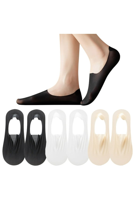 6 Pairs No Show Socks Womens Nylon Ultra Low Cut Non-Slip Thin Liner Socks Comfort Breathable Invisible Hidden Socks for Heels Flats Lofers